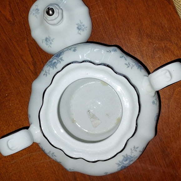 Sugar bowl with lid 💙 platinum silver band by Johann Haviland  Blue Garland - Picture 13 of 15